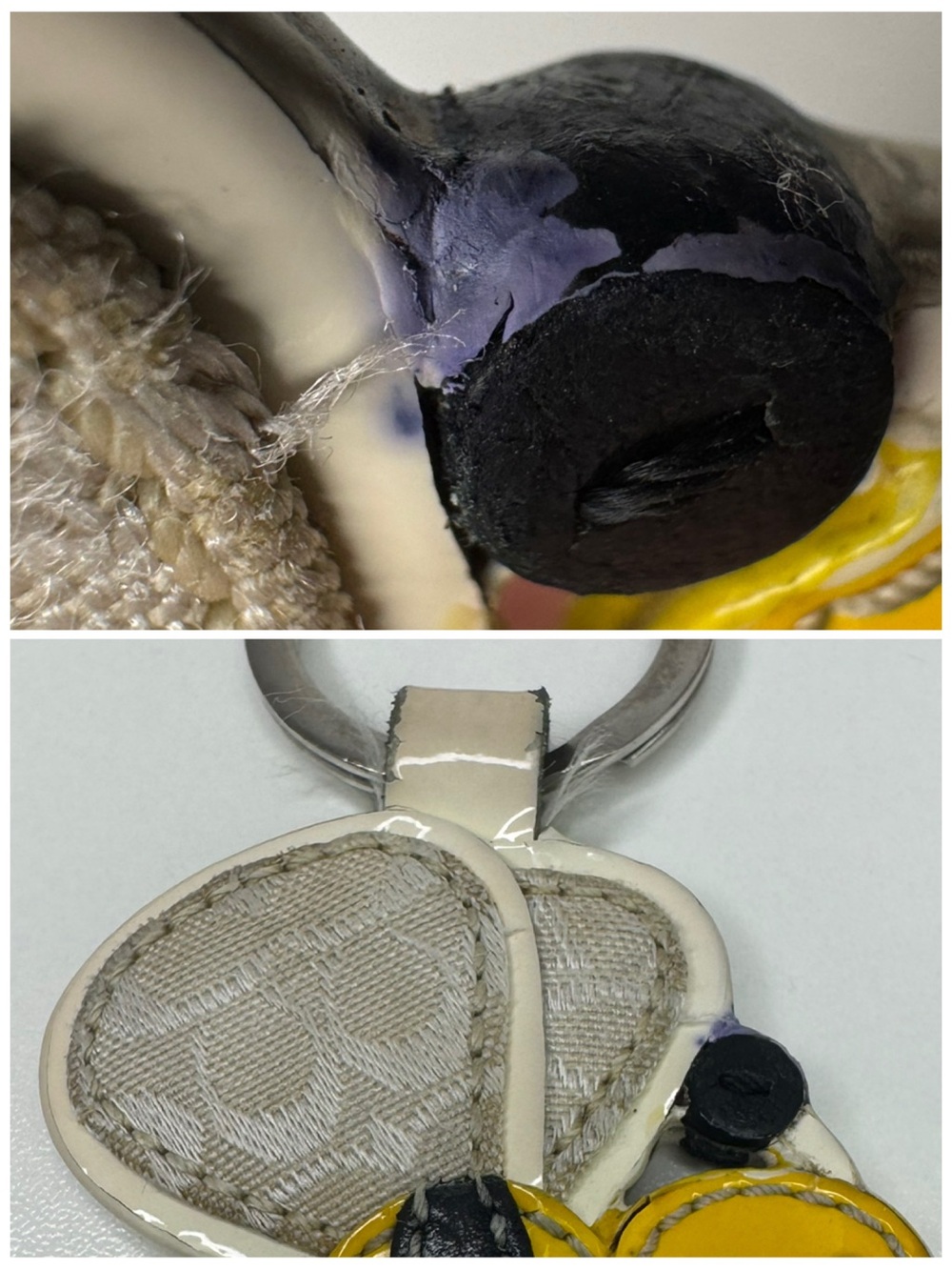 Coach Y2K Patent Leather Bumblebee Bumble Bee Fob Keychain - Picture 11 of 13